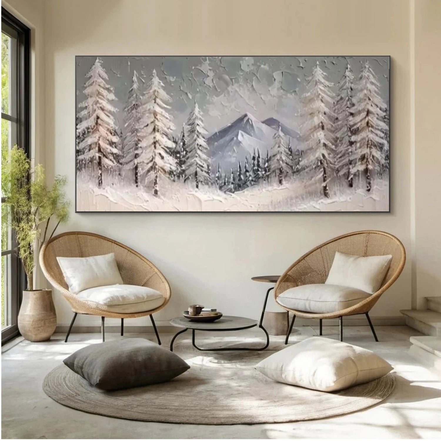 Winter Crest Snowy Forest Painting