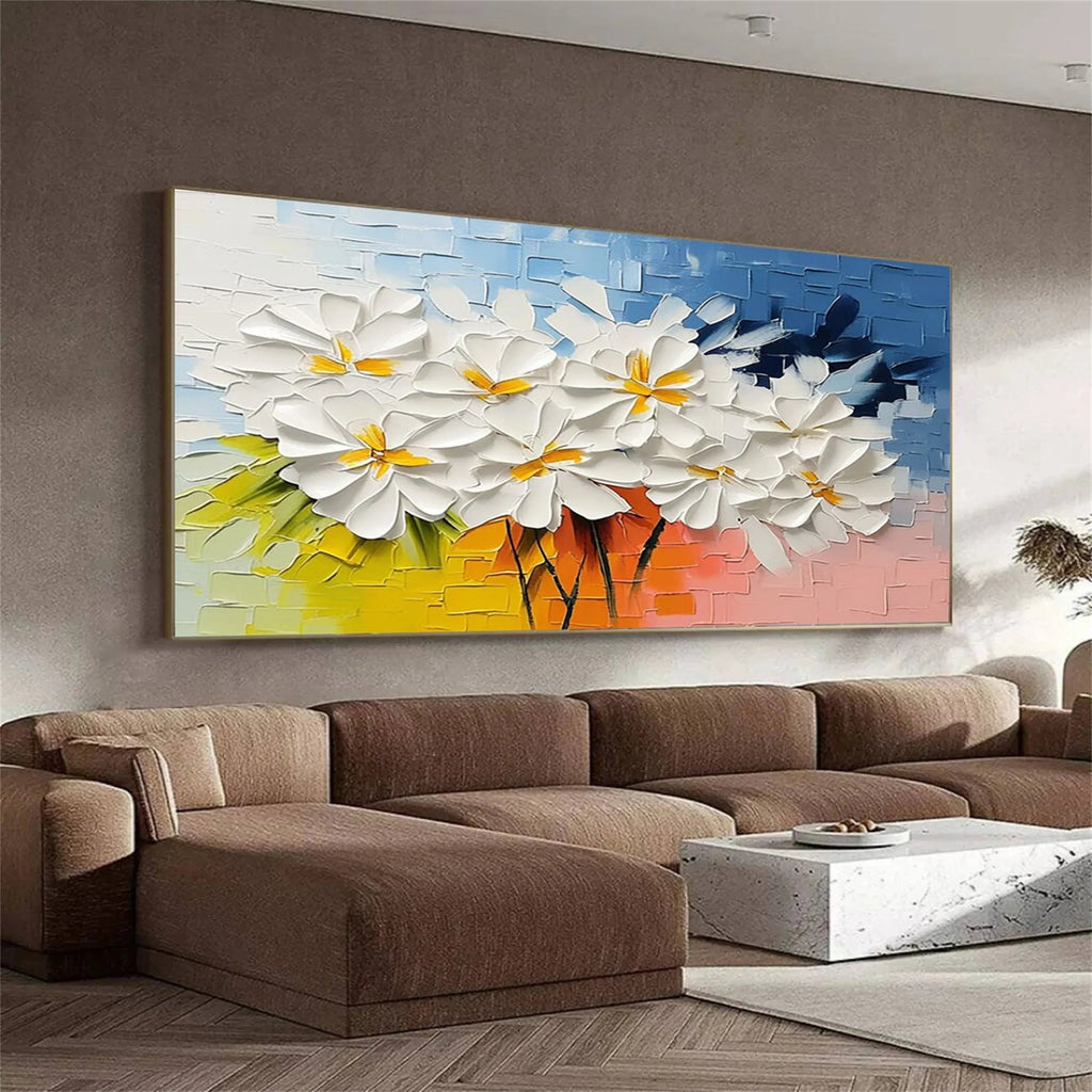 Golden Daisy Light Abstract Painting