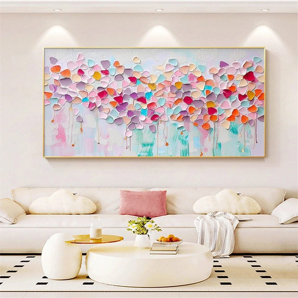 Pastel Petal Cascade Abstract Painting