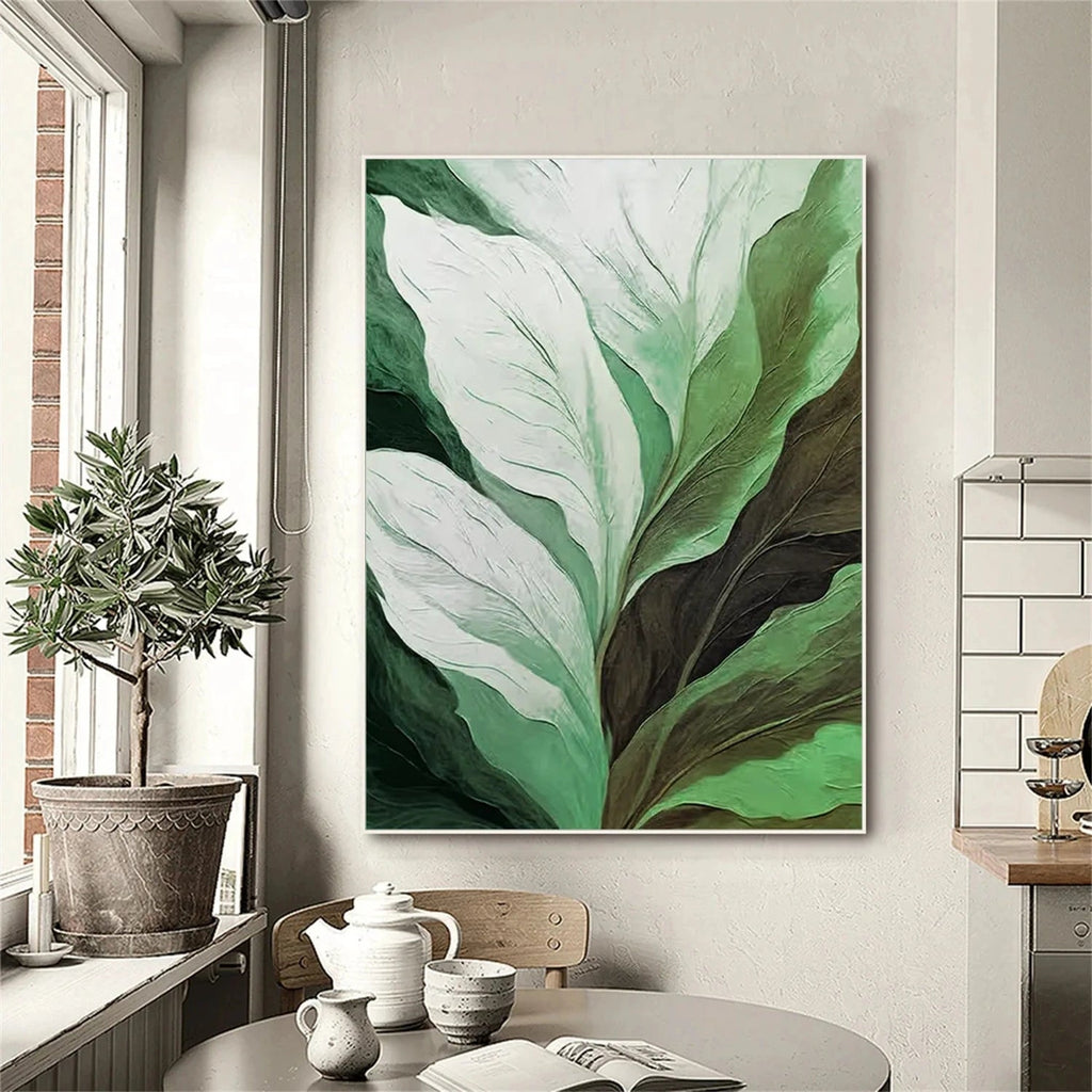 Emerald Flow Green Botanical Painting