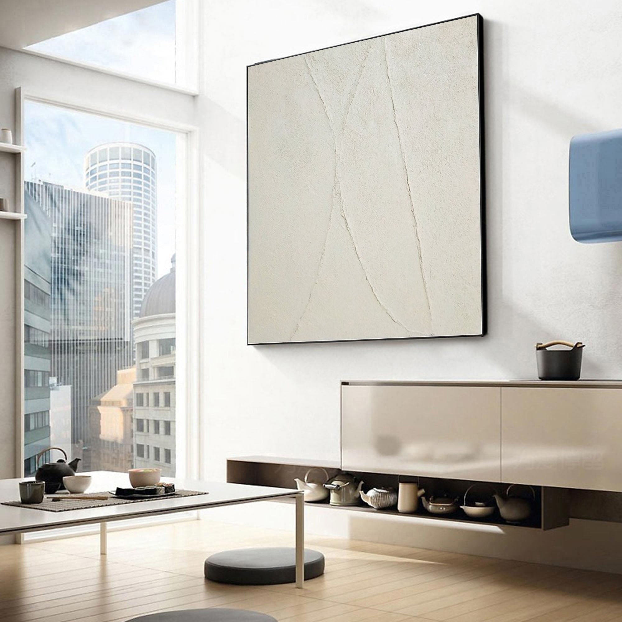 Gentle Trace Ivory Minimal Painting
