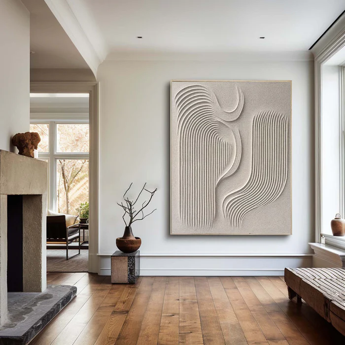 Zen Dune Beige Relief Painting
