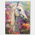 Floral Dream: A Romantic Horse Wall Art for Bedroom Decor