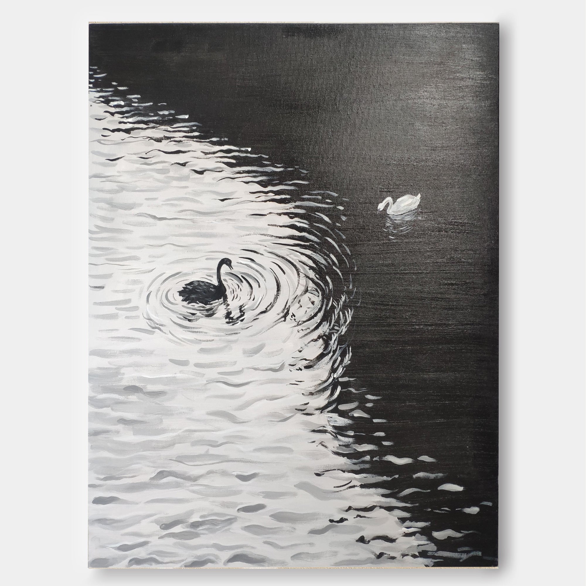 Yin & Yang: A Minimalist Black and White Wall Art for Office Decor