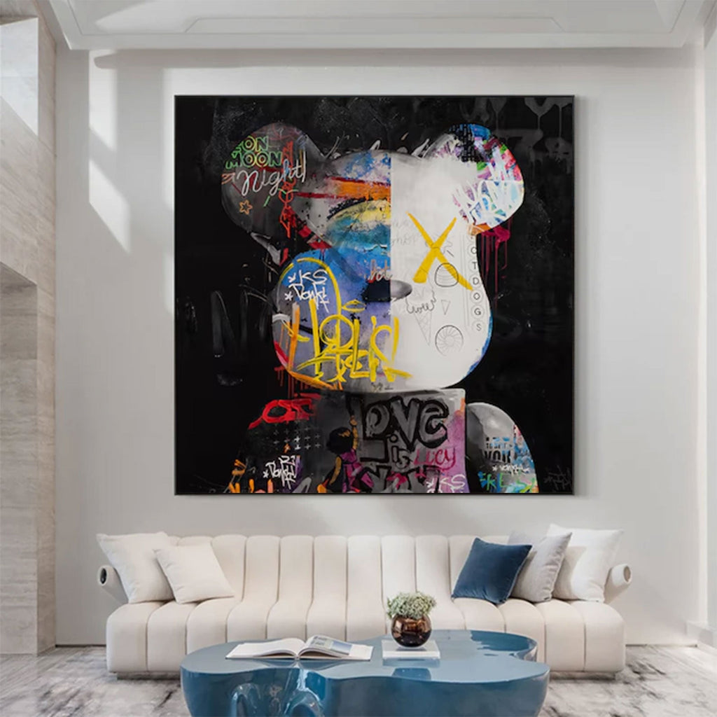 Neon Mind Graffiti Abstract Portrait Painting