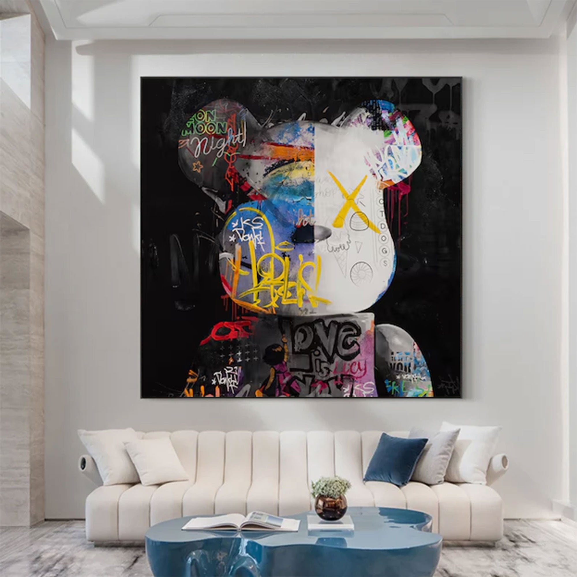 Neon Mind Graffiti Abstract Portrait Painting