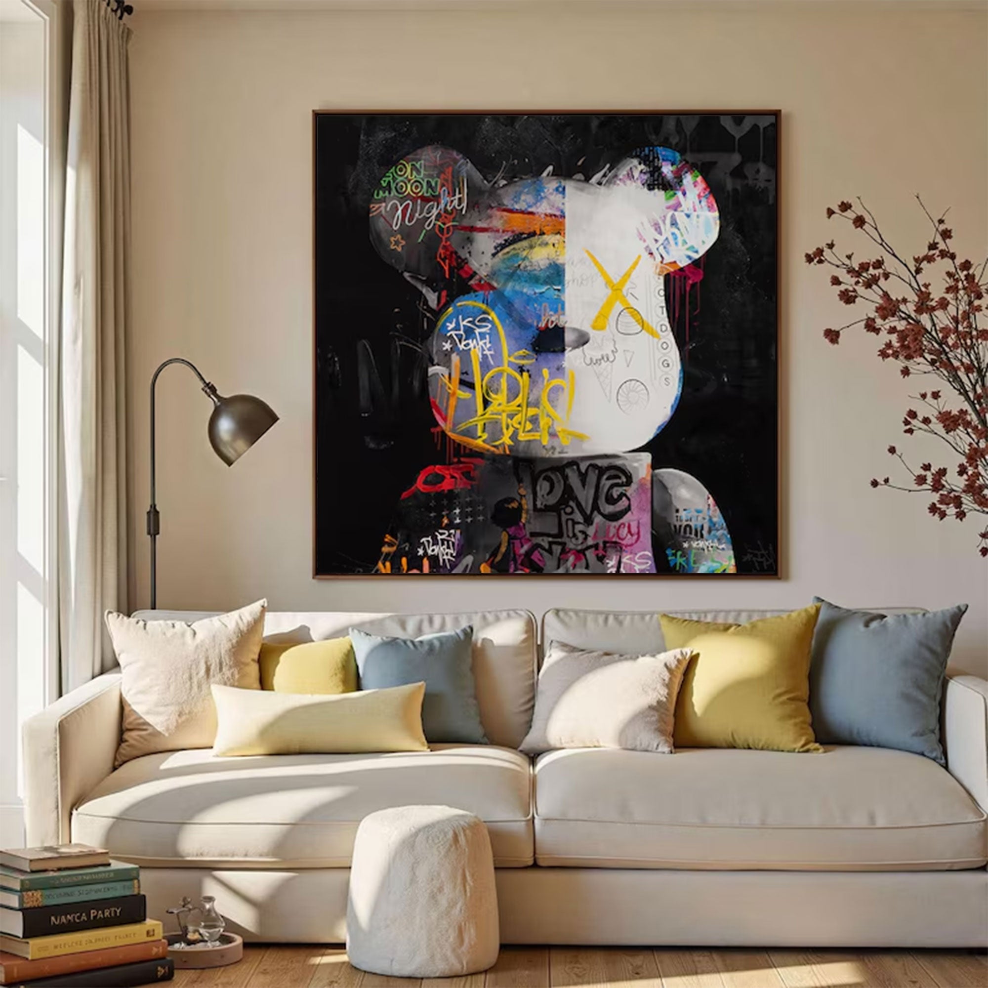 Neon Mind Graffiti Abstract Portrait Painting