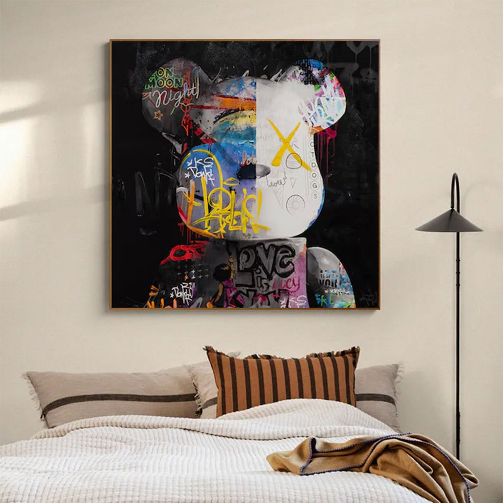 Neon Mind Graffiti Abstract Portrait Painting