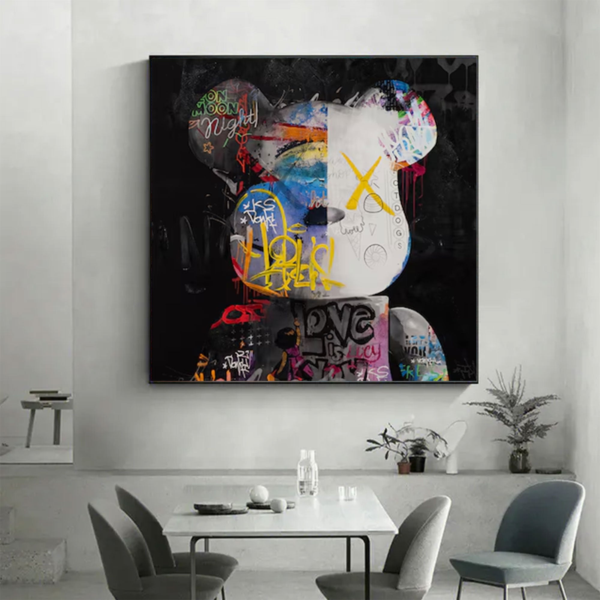 Neon Mind Graffiti Abstract Portrait Painting