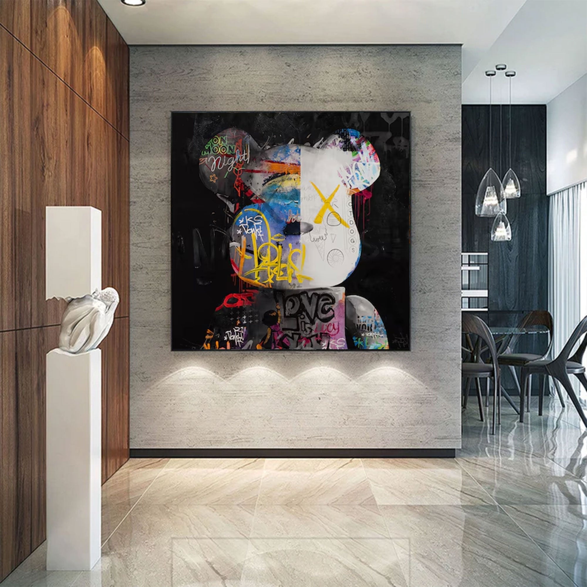 Neon Mind Graffiti Abstract Portrait Painting