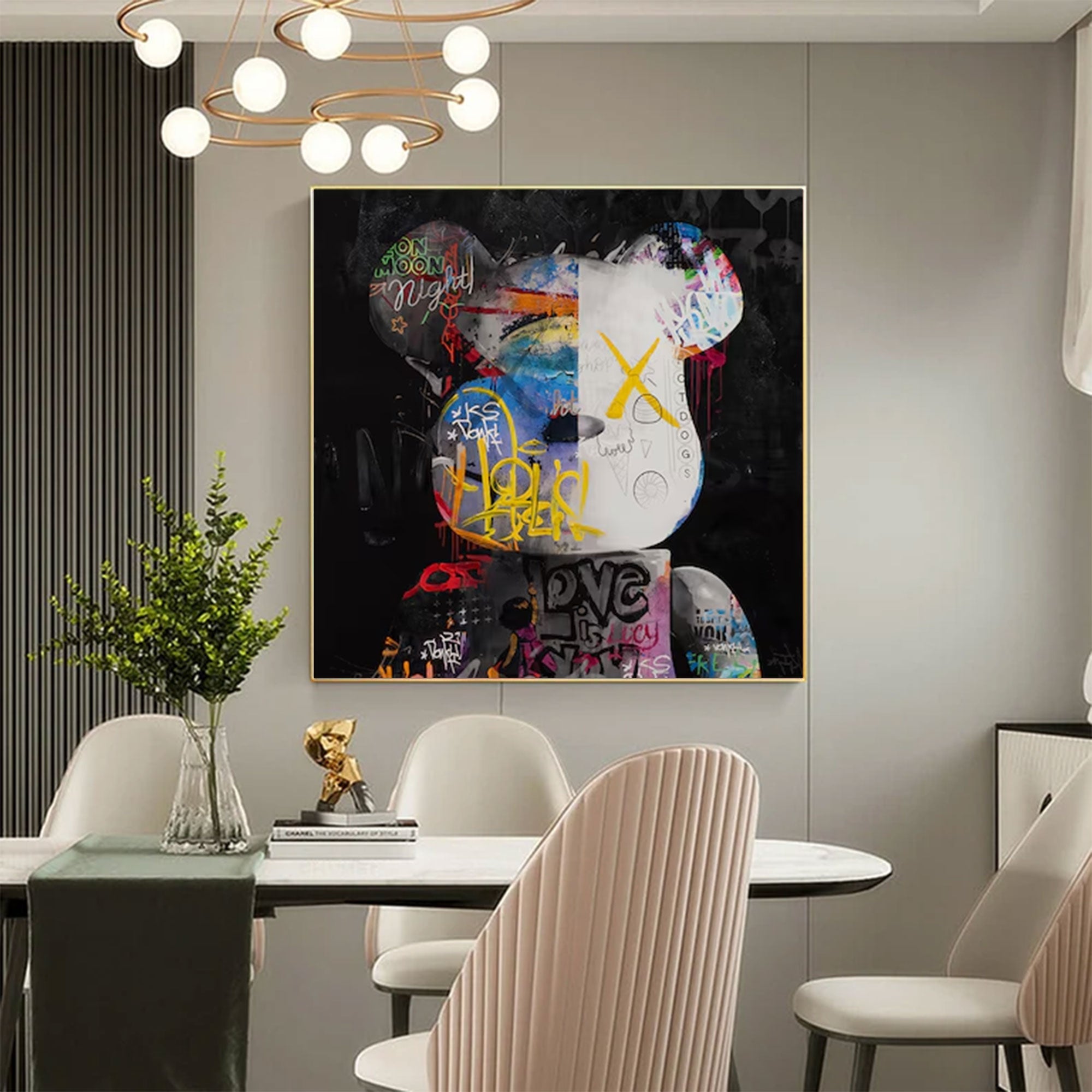 Neon Mind Graffiti Abstract Portrait Painting