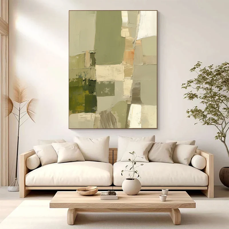 Olive Terrain Abstract Painting