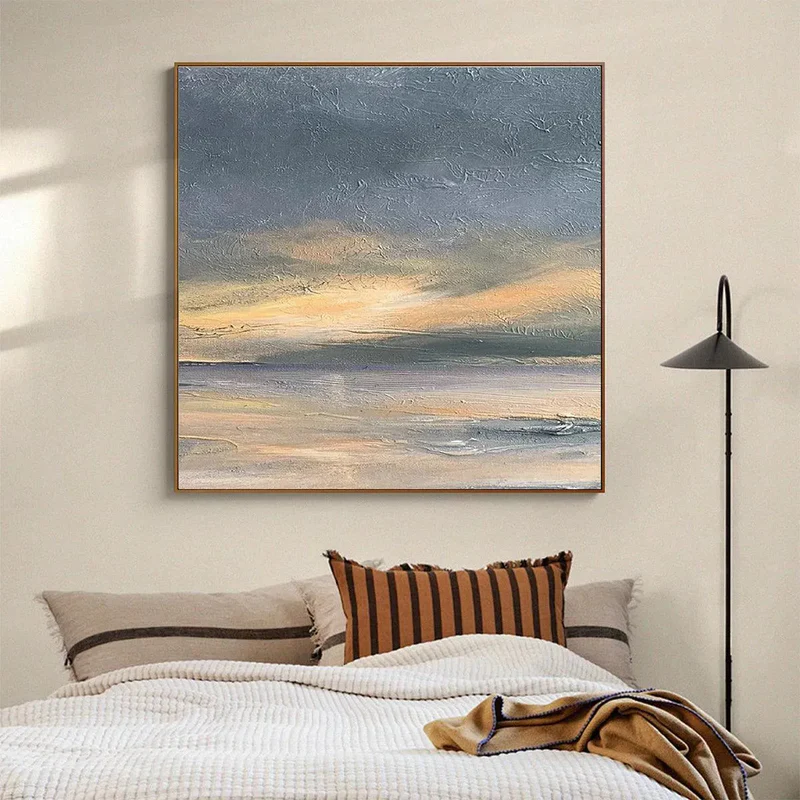 Misty Seascape Textured Painting
