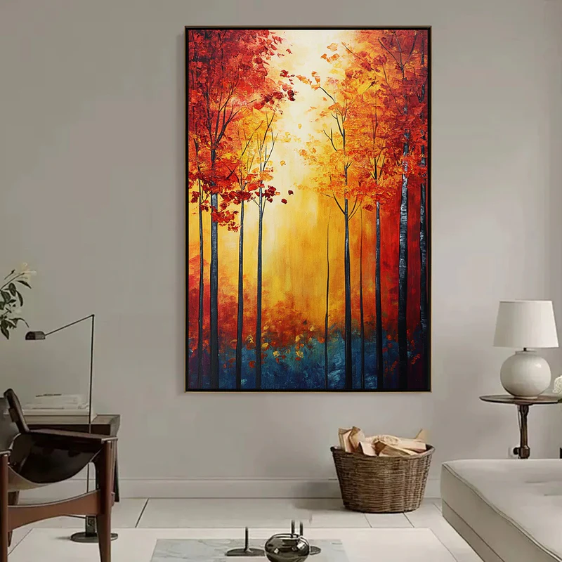 Golden Ember Forest Painting #AR040-1