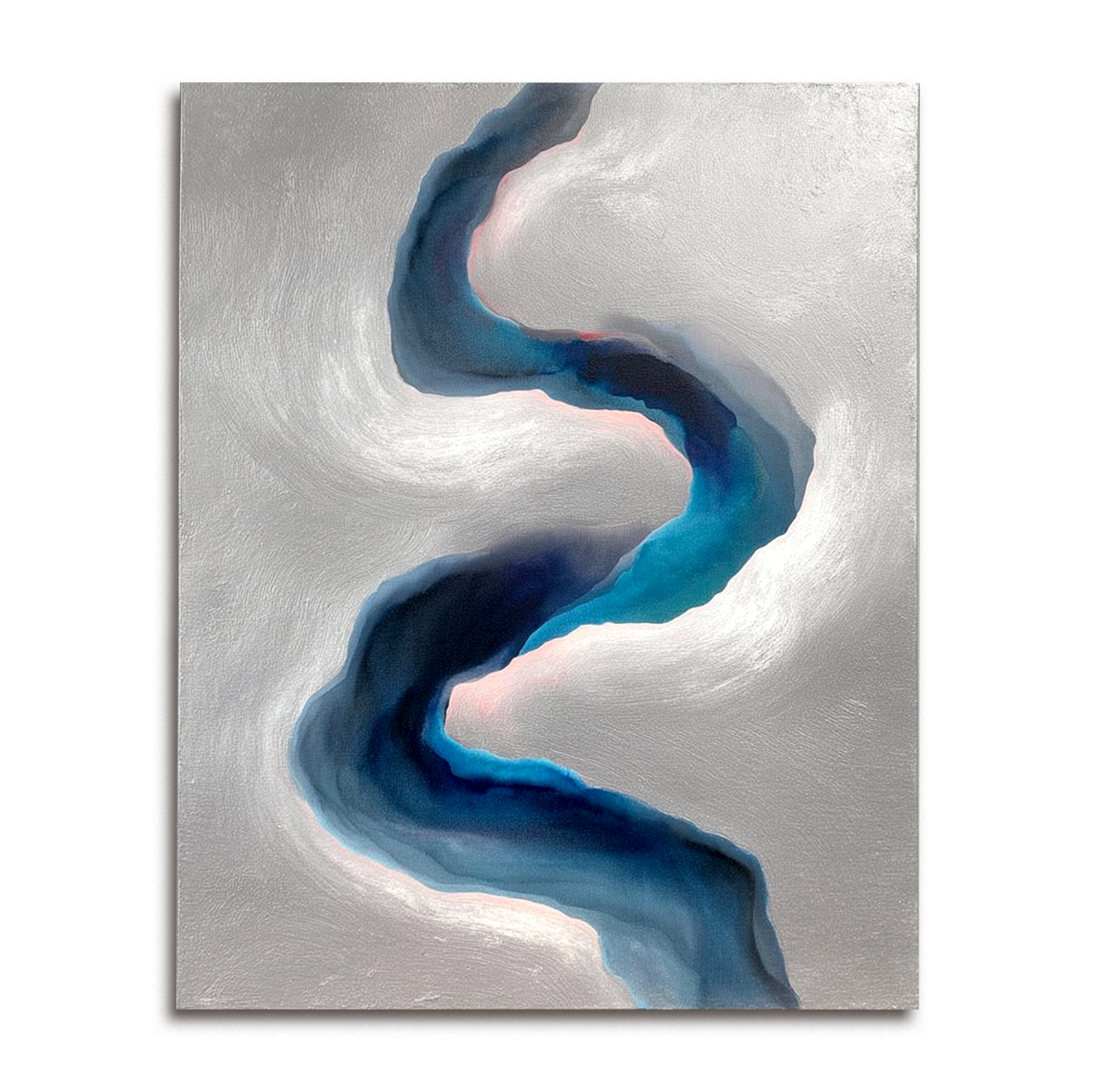 Blue Abstract Fluid Painting #ART45