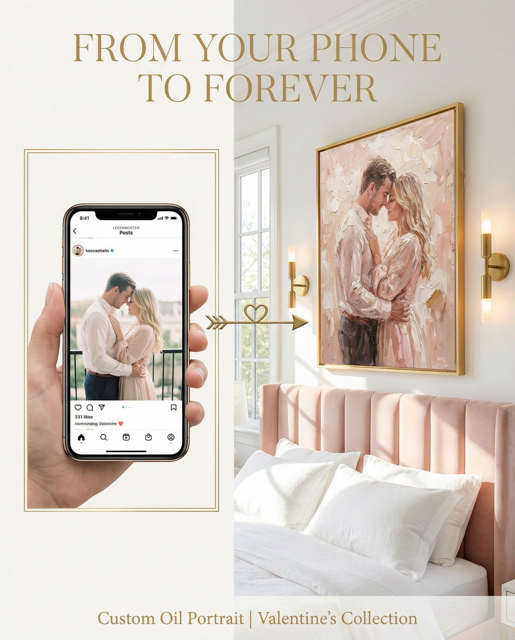 【Valentine's Day Special】Custom Hand-Painted Oil Painting - Free Shipping