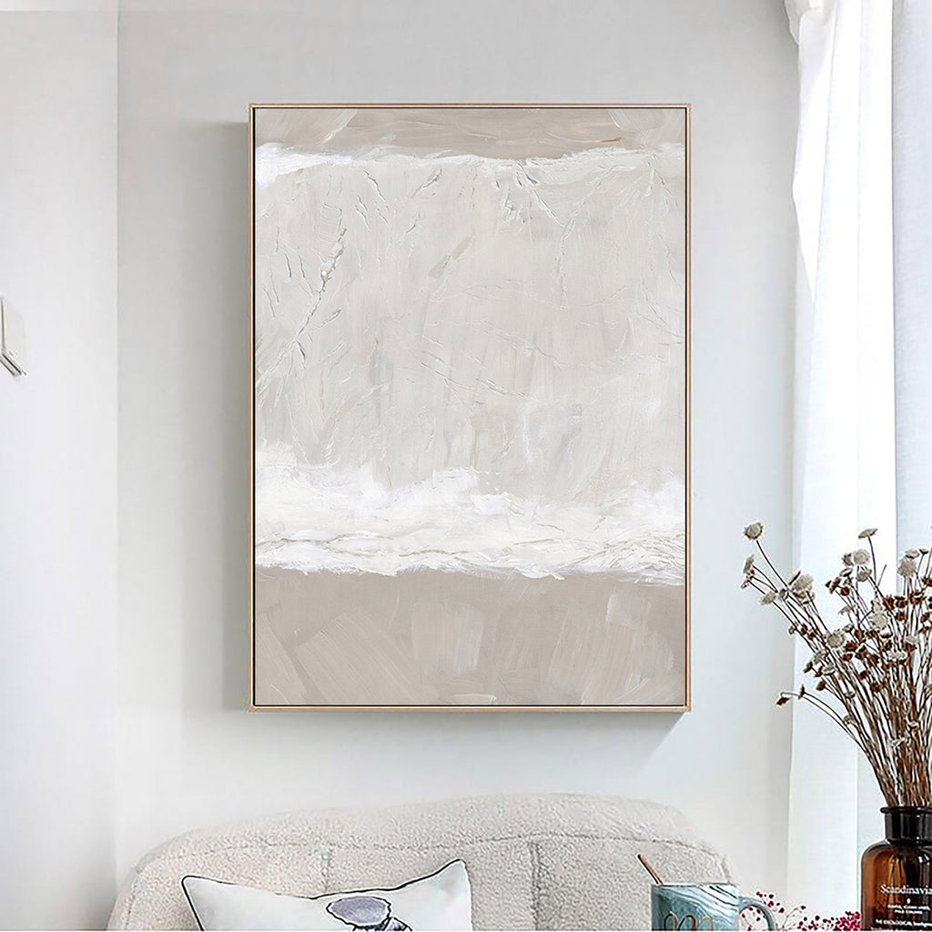 Arctic Calm: A Neutral Textured Wall Art for Minimalist Home Decor