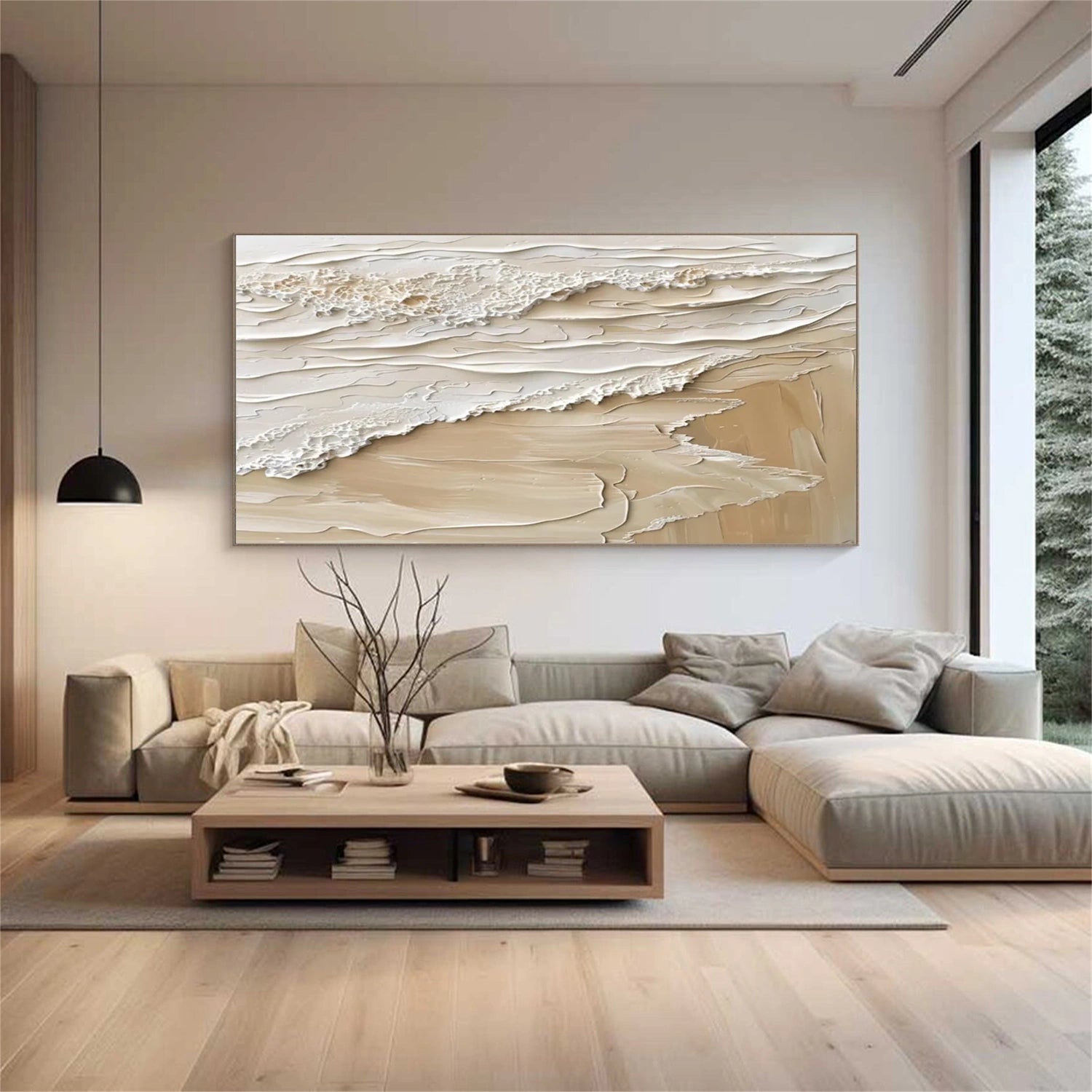 Whispering Shore Sand Abstract Painting