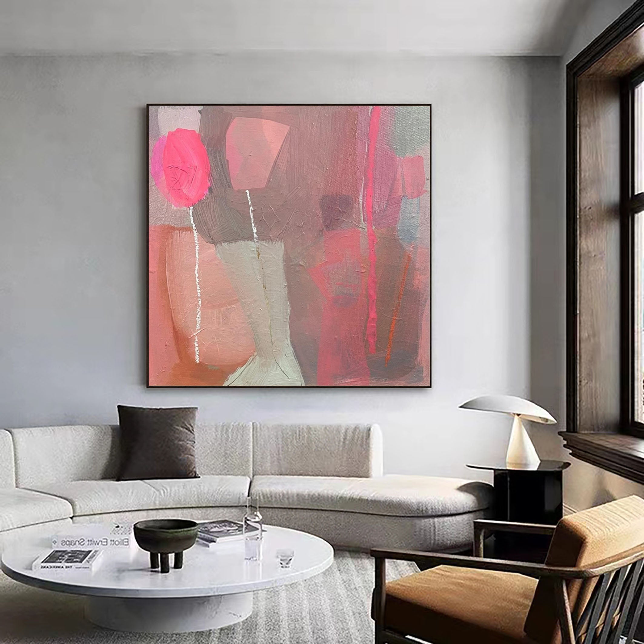 Blush Silence Pink Abstract Painting