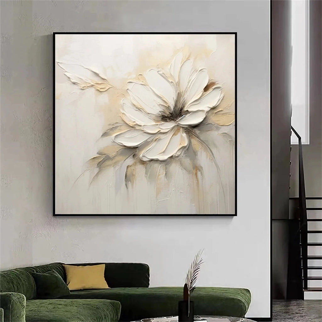 Ivory Bloom Silence Abstract Painting