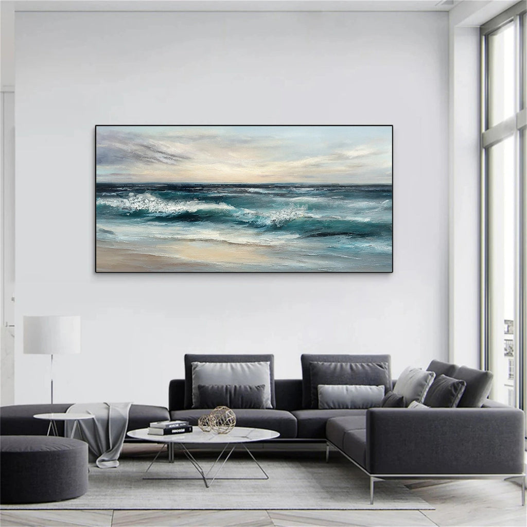 Azure Drift Coastal Seascape Painting