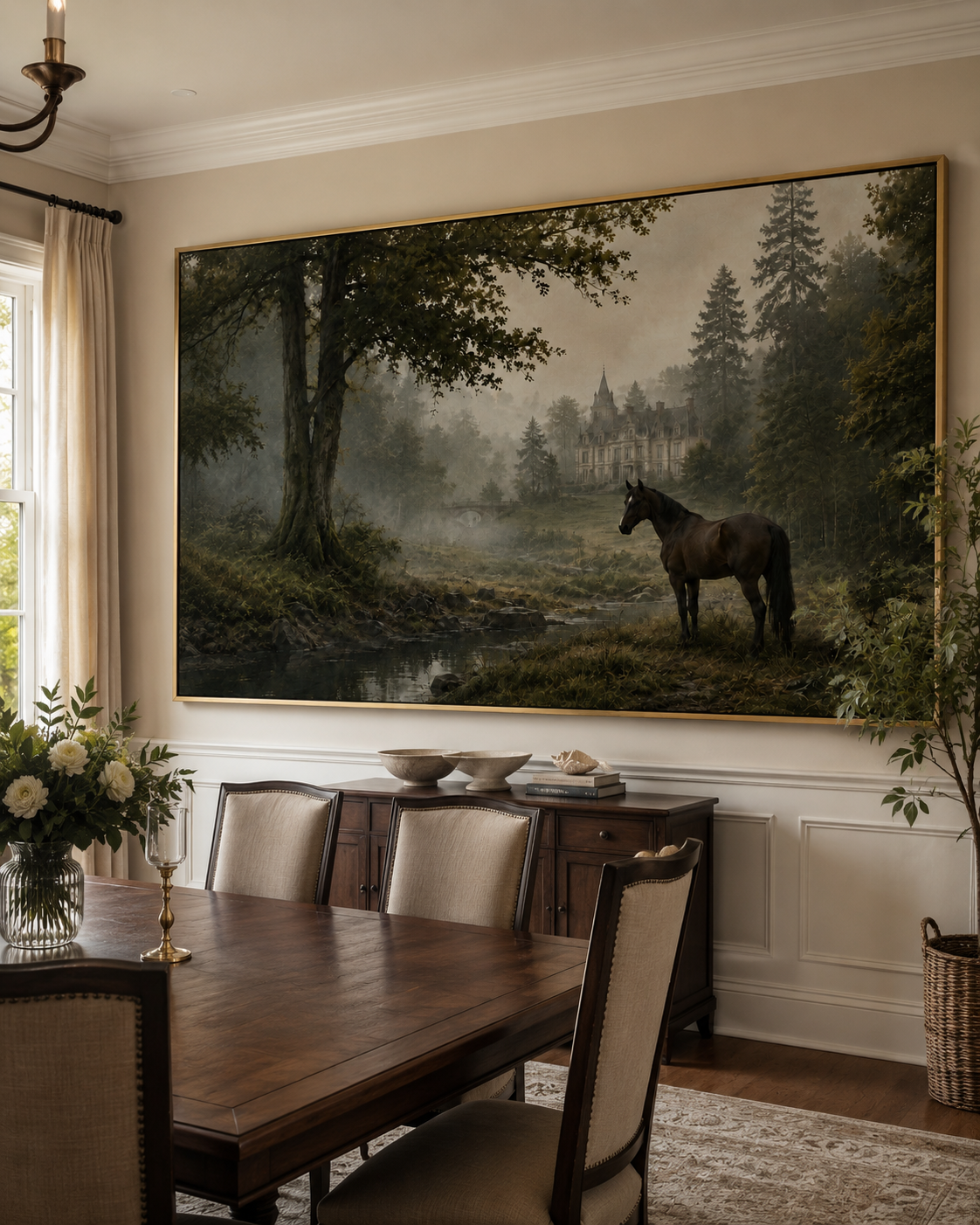 Old Money European Estate Landscape Painting