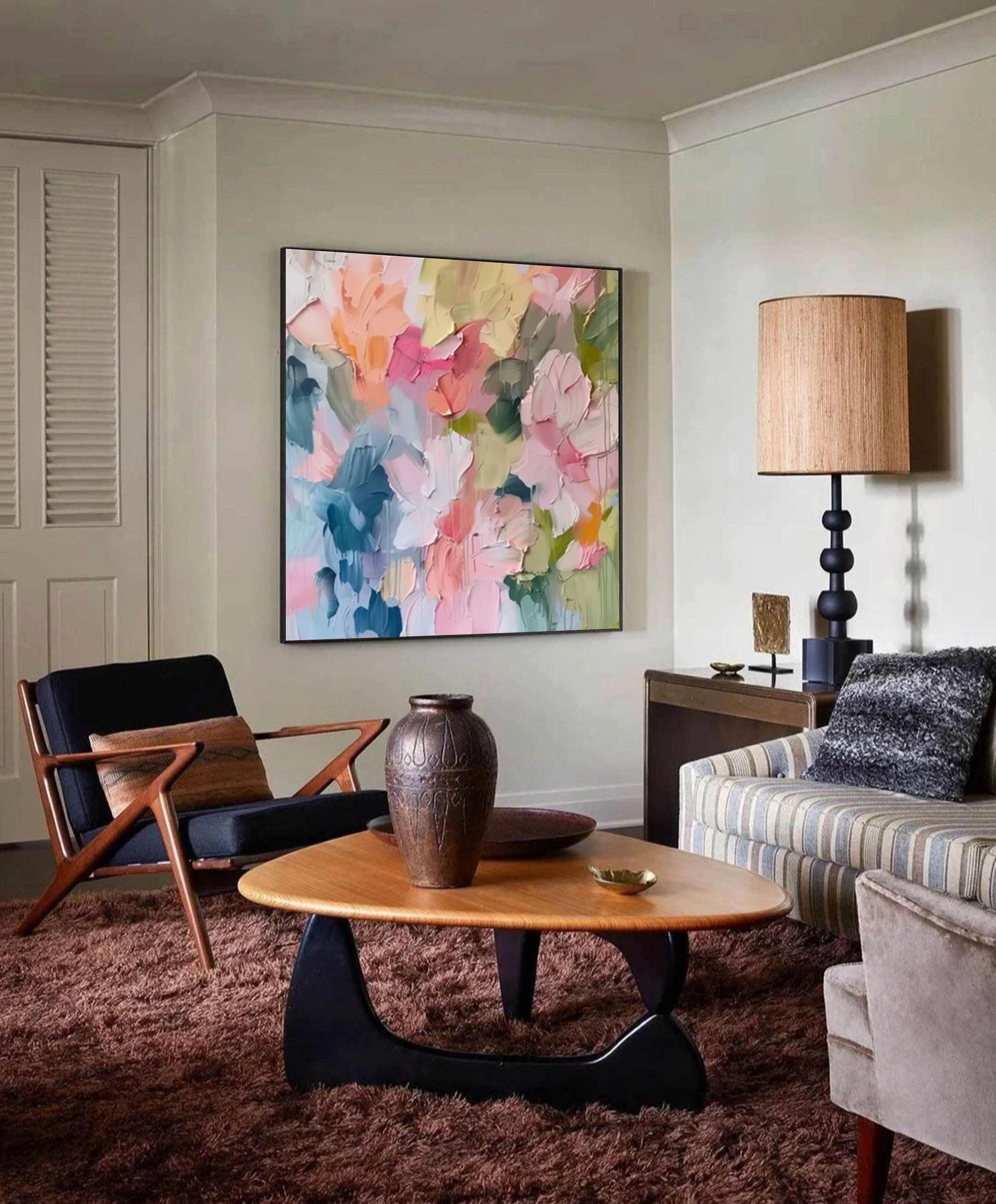 Petal Drift Pastel Abstract Painting