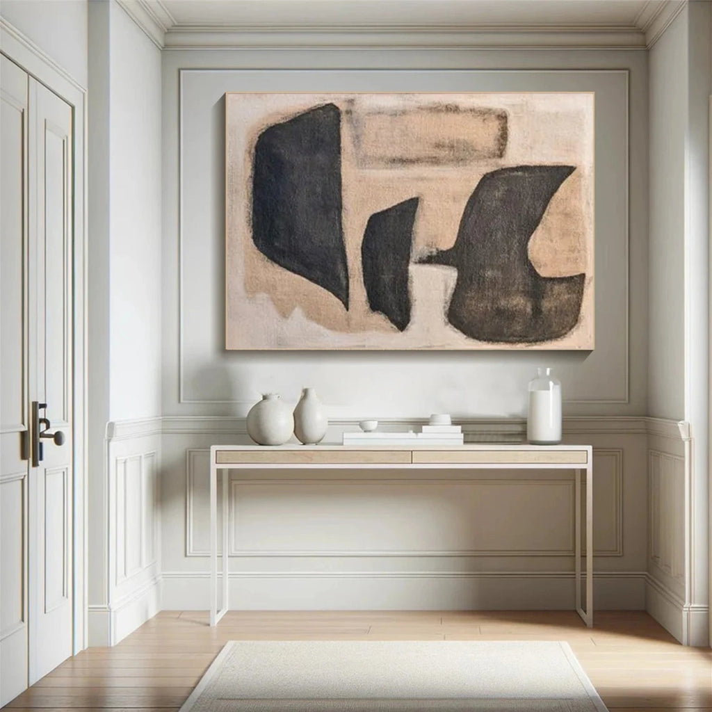 Organic Form Neutral Abstract Painting