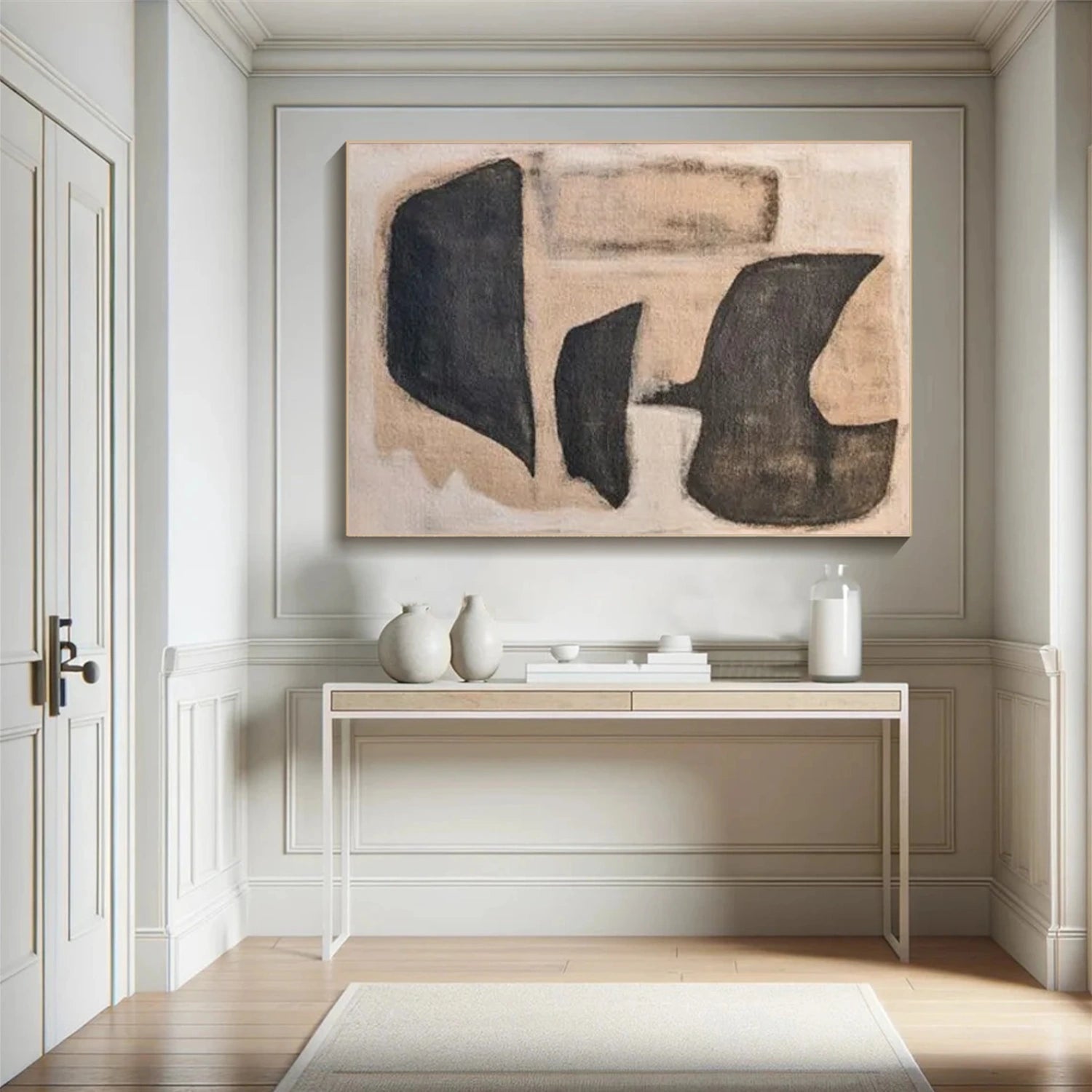 Organic Form Neutral Abstract Painting