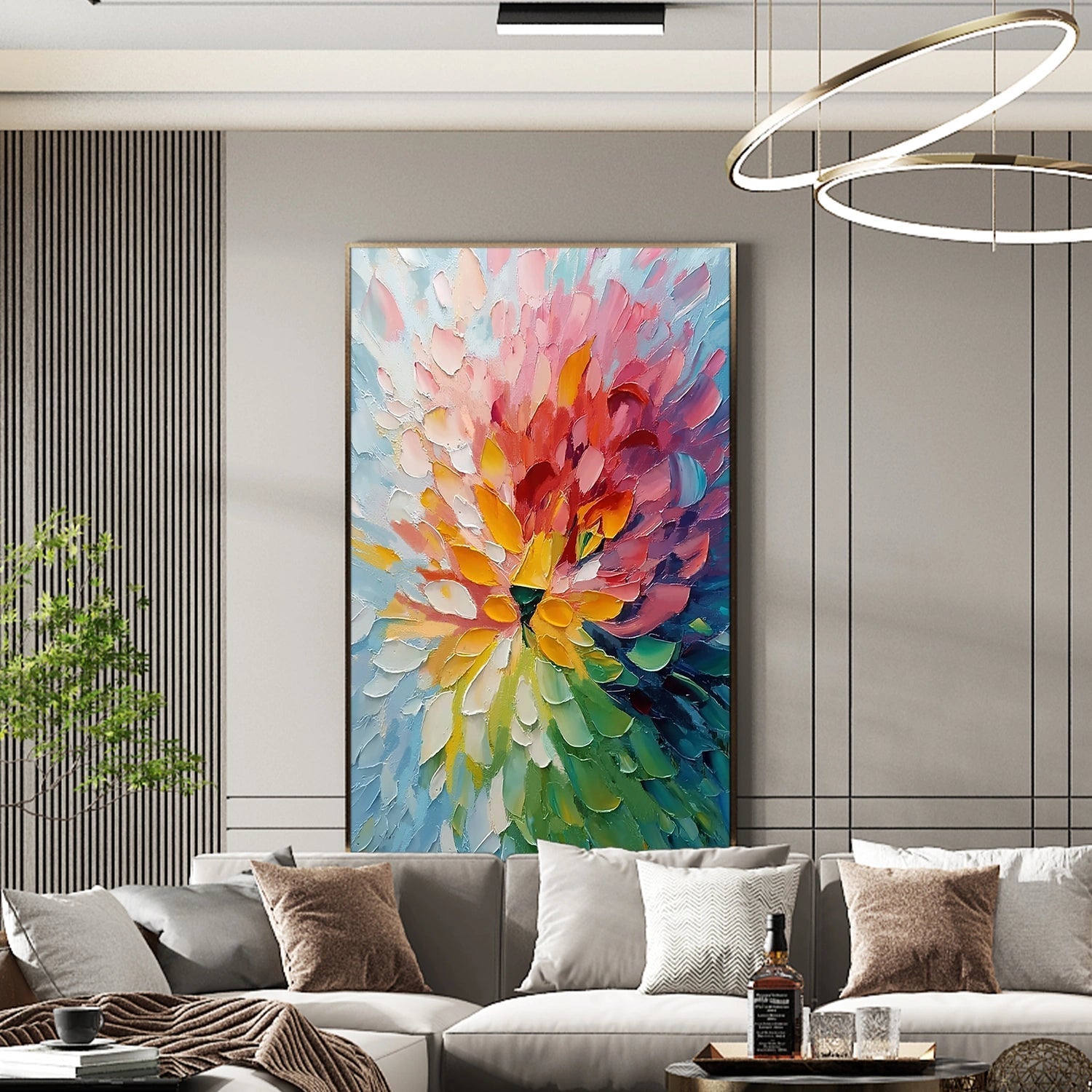 Radiant Bloom Spiral Abstract Painting