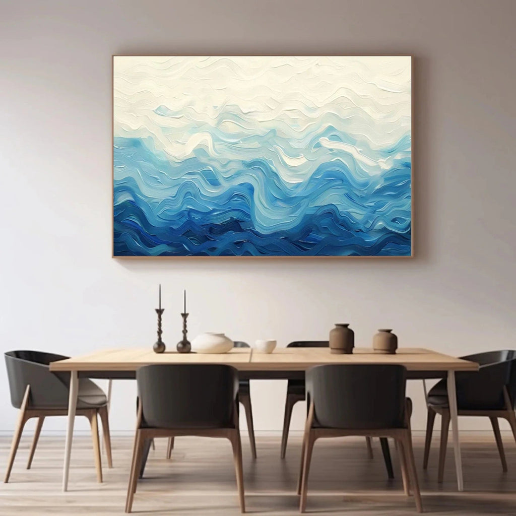 Azure Drift Blue Abstract Seascape Painting