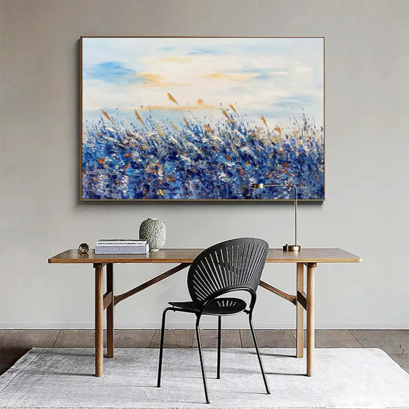 Azure Wind Meadow Abstract Painting
