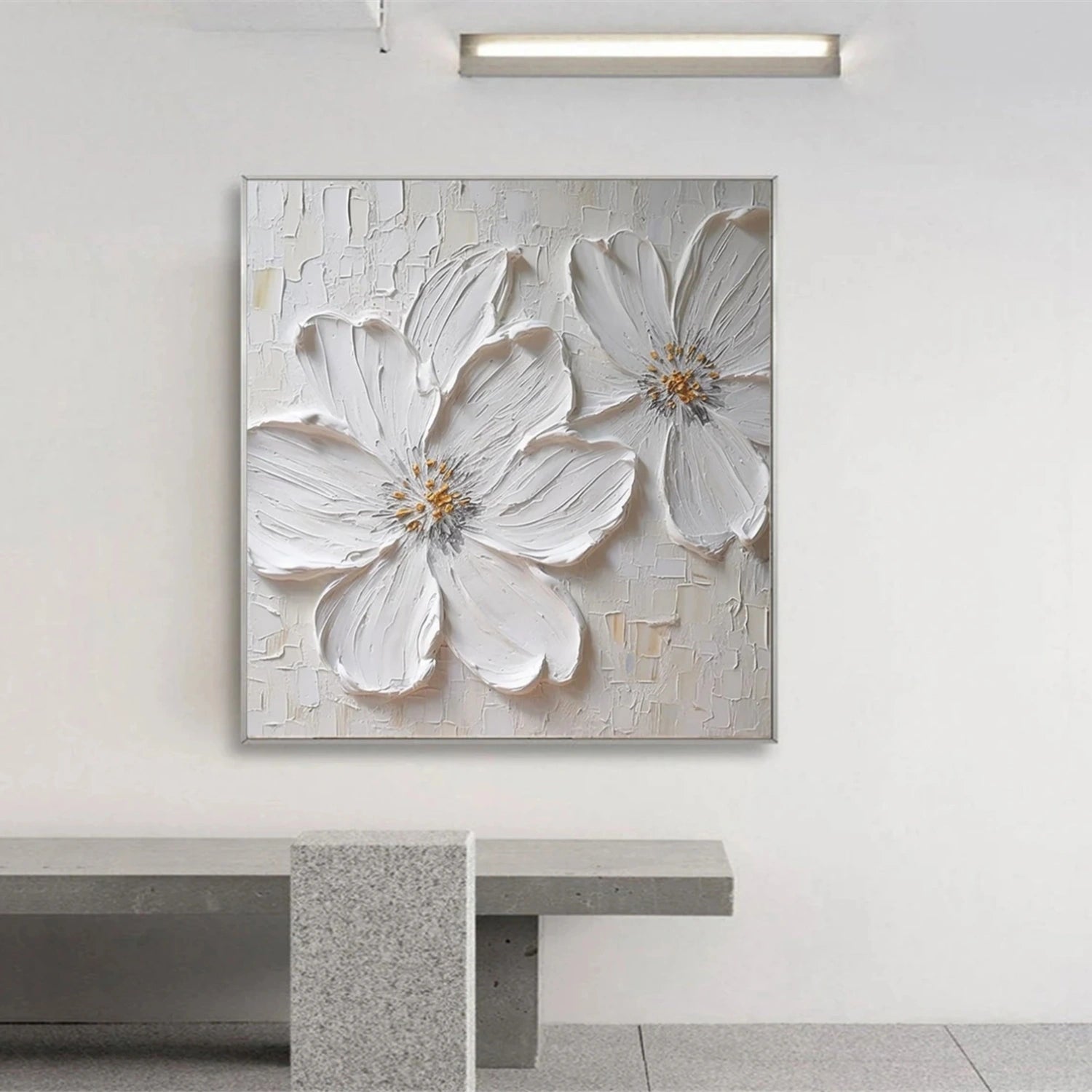 Ivory Petal Whisper Floral Abstract Painting