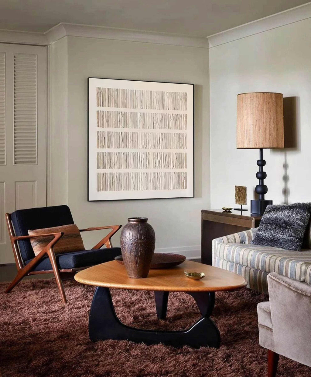 Quiet Rhythm Linear Abstract Painting