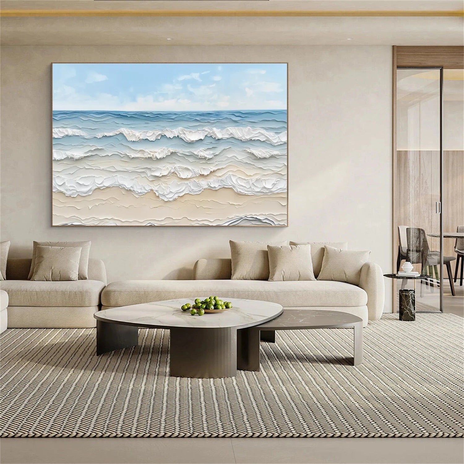Sea Breeze Textured Wave Painting