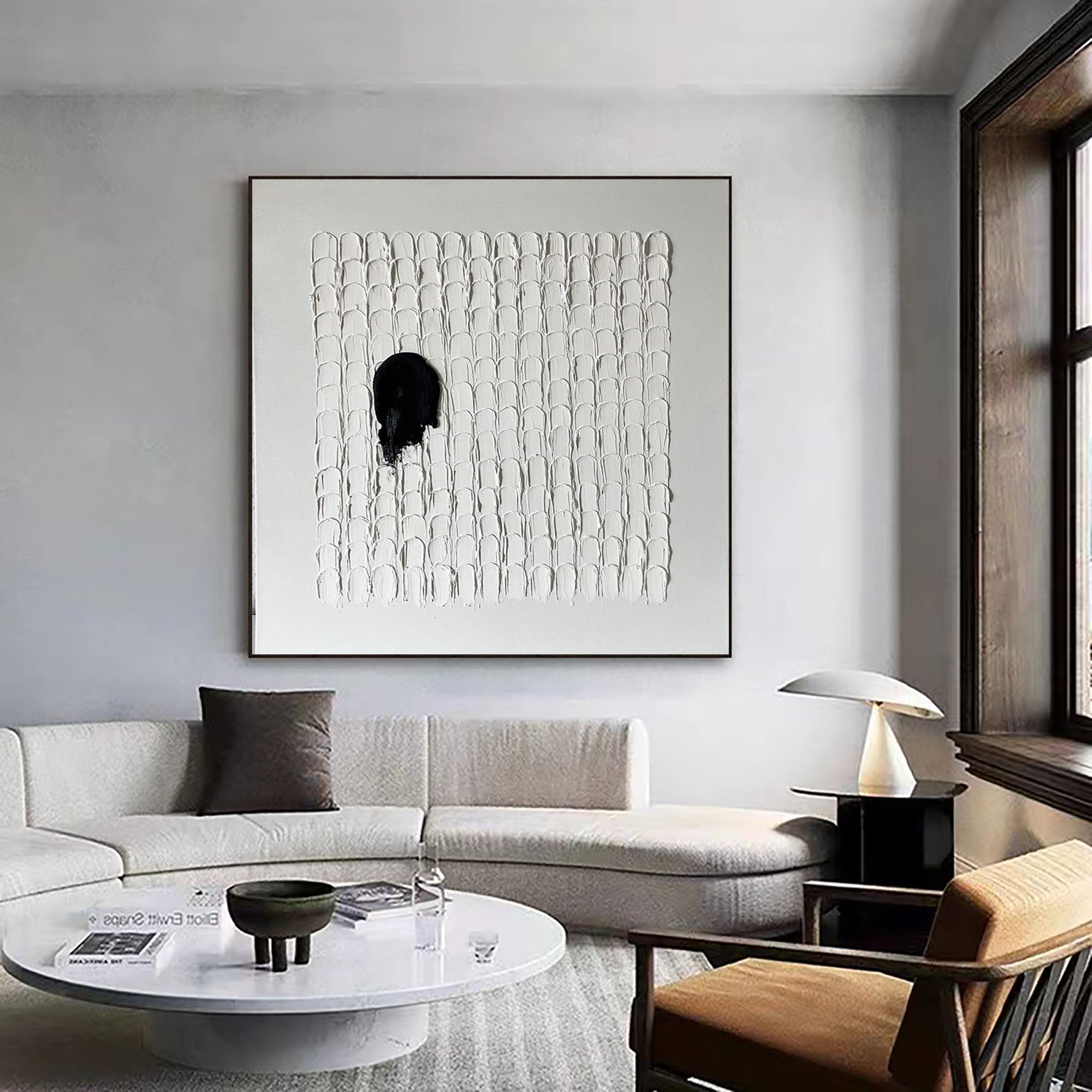 Monochrome Contrast Minimal Texture Painting