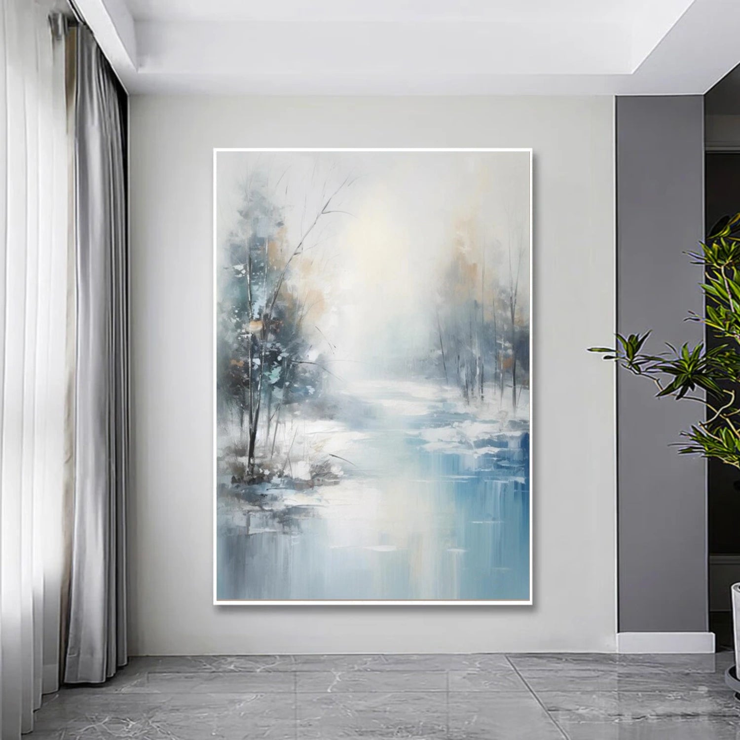 Silent Mist River Landscape Painting