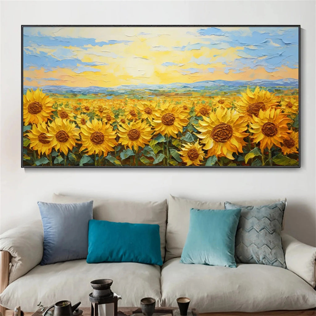 Golden Sunflower Horizon Painting