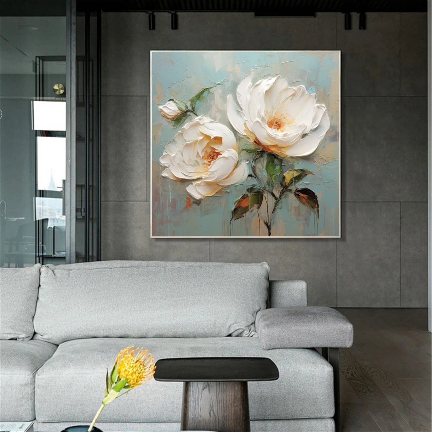 Ivory Bloom Serenity Abstract Painting