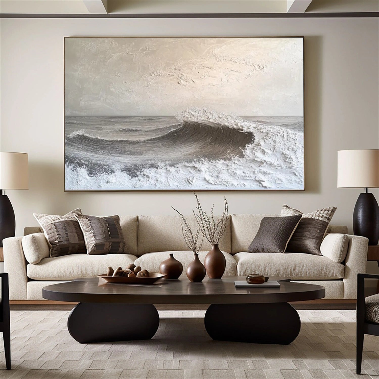 Quiet Tide Neutral Seascape Painting