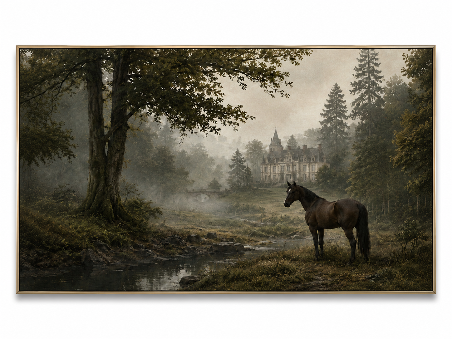 Old Money European Estate Landscape Painting