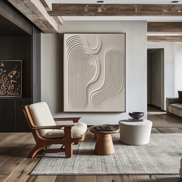 Zen Dune Beige Relief Painting