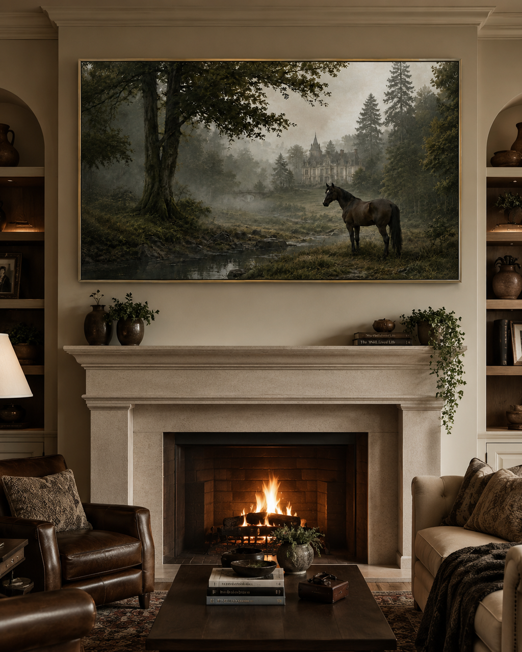 Old Money European Estate Landscape Painting