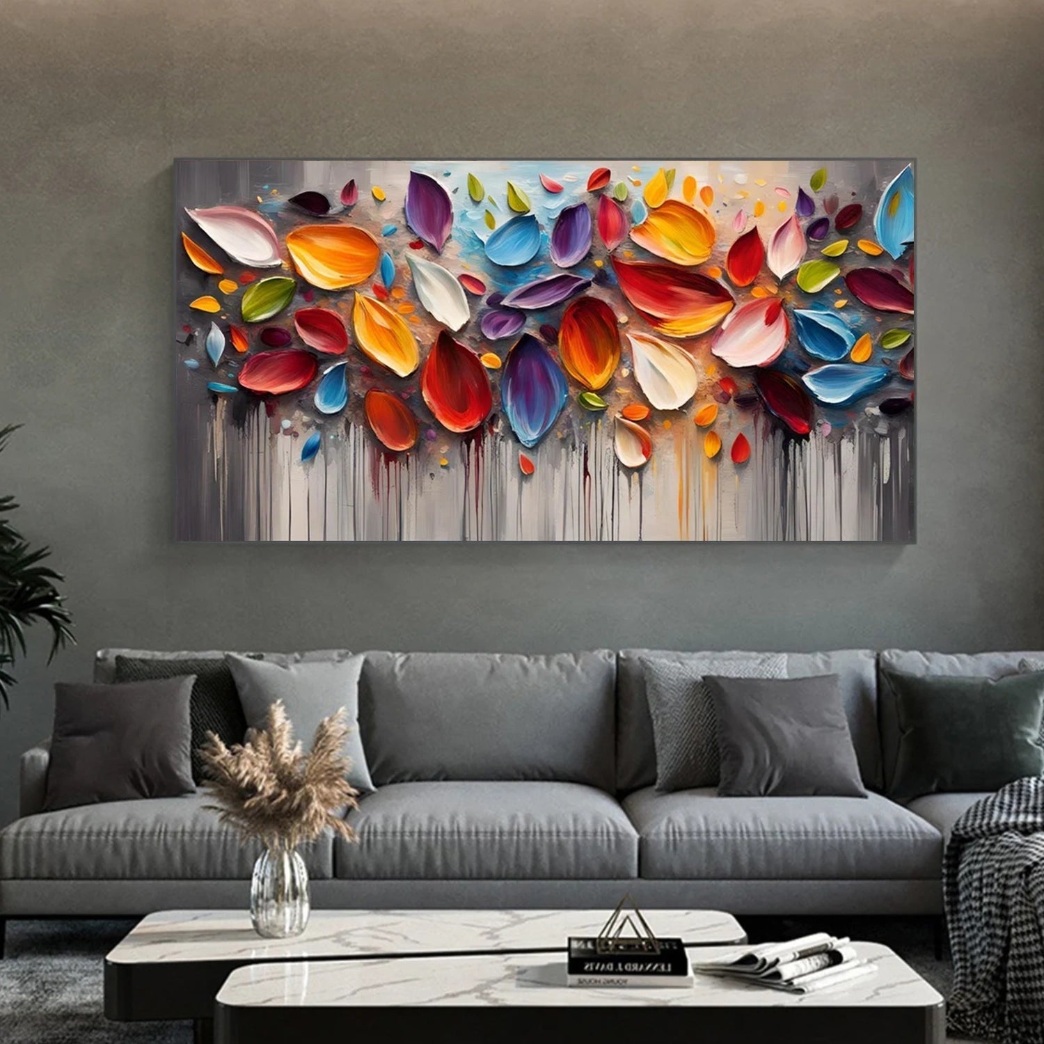 Petal Symphony Colorfall Abstract Painting