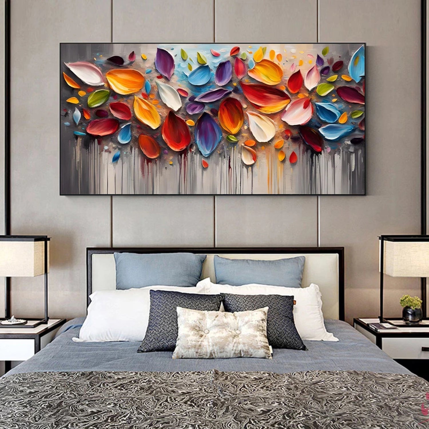 Petal Symphony Colorfall Abstract Painting