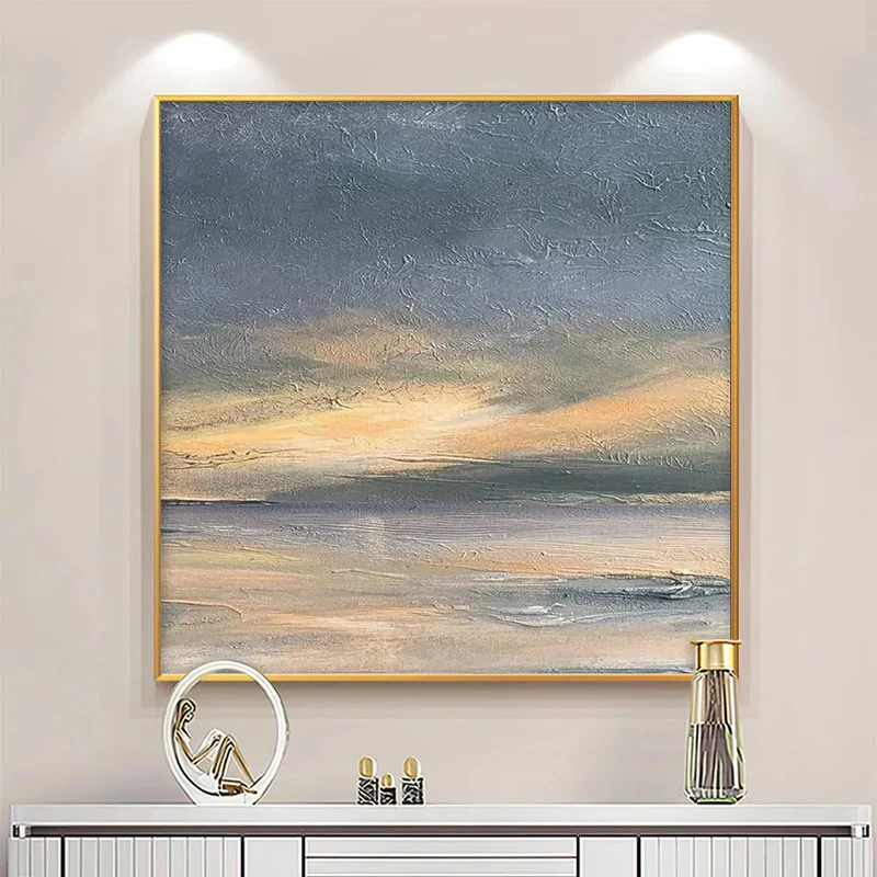 Misty Seascape Textured Painting