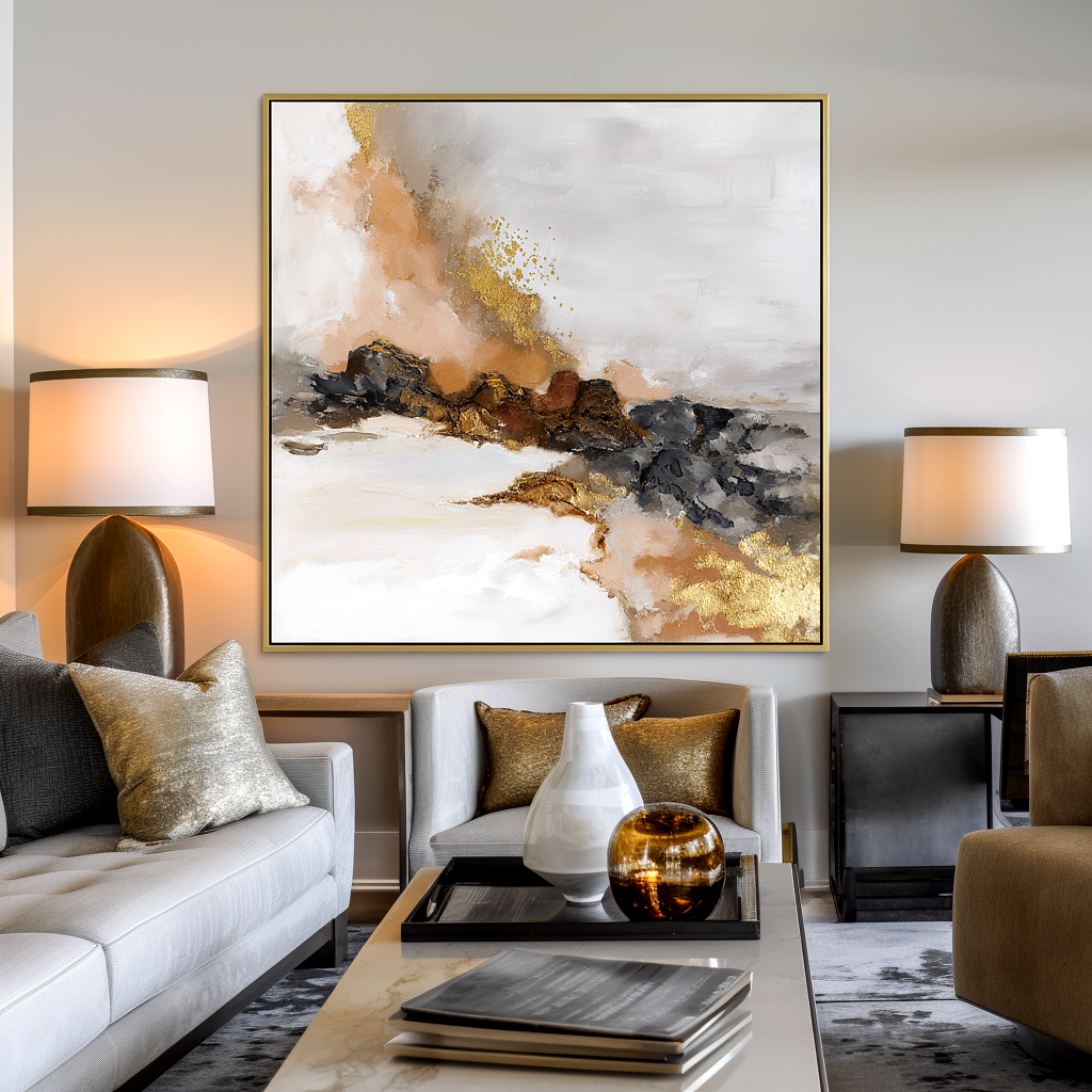 Gold Textured Abstract Painting #ART54