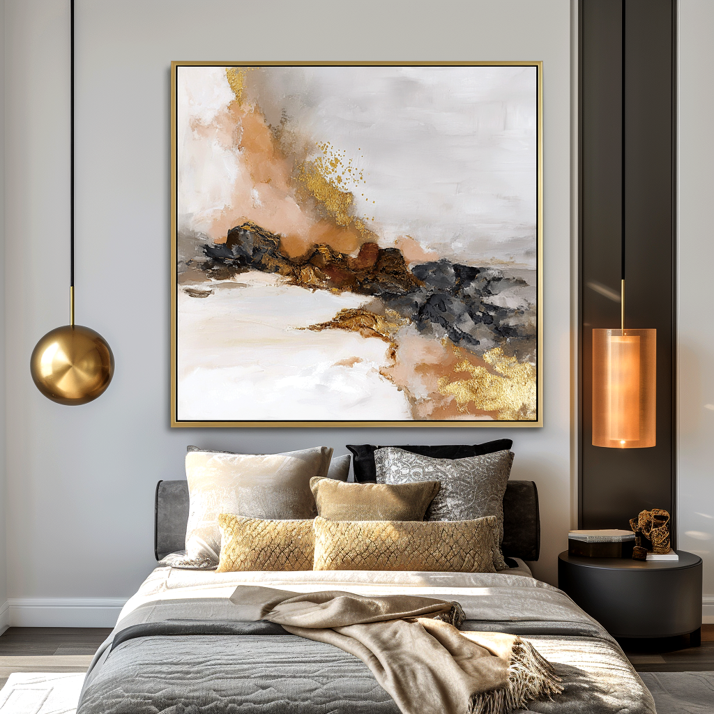 Gold Textured Abstract Painting #ART54