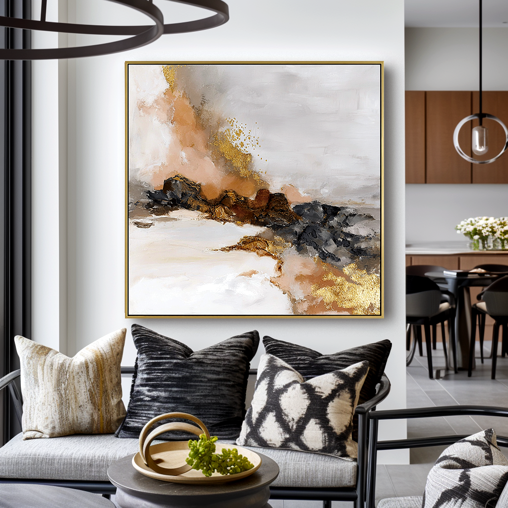 Gold Textured Abstract Painting #ART54