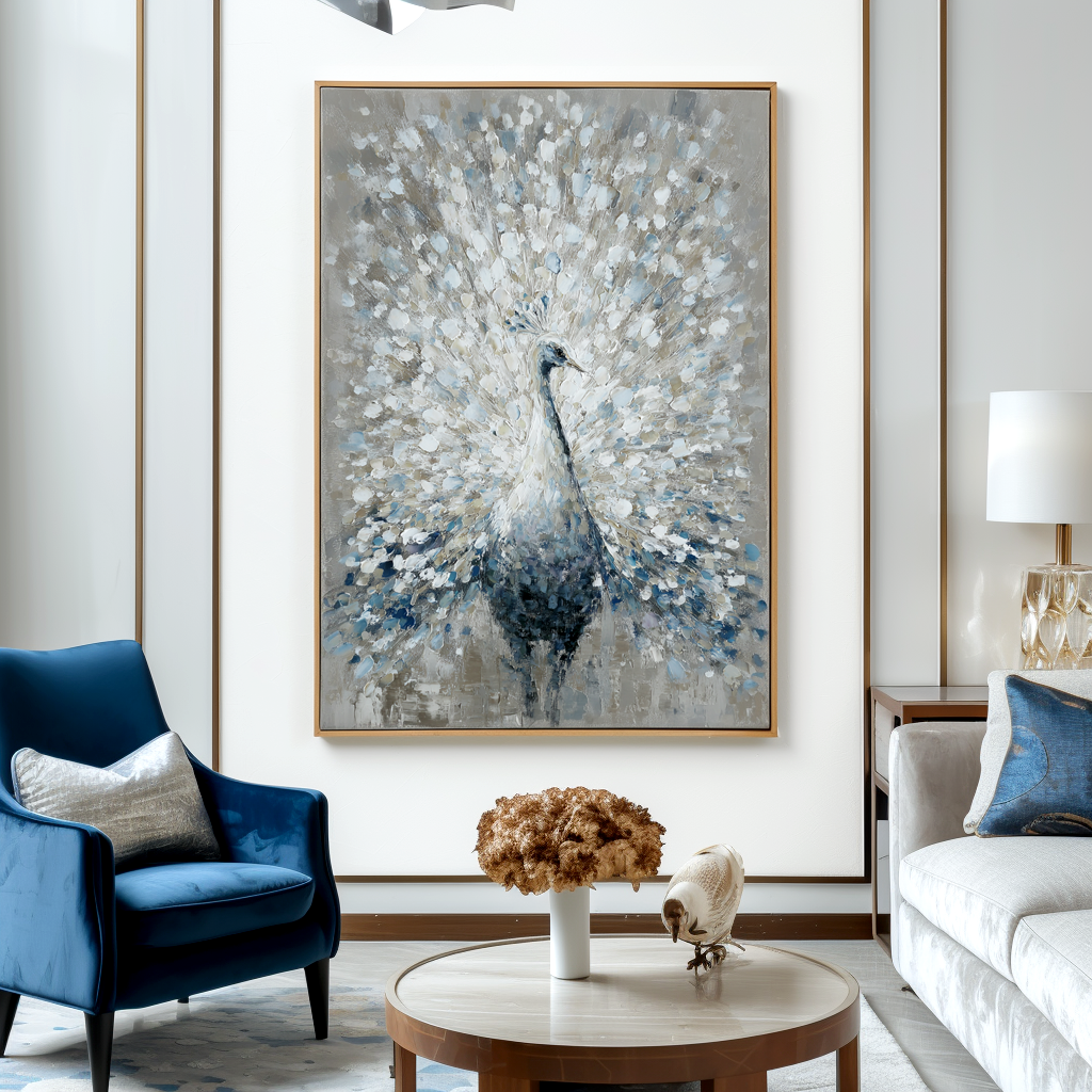 Abstract Peacock Textured Painting #ART59